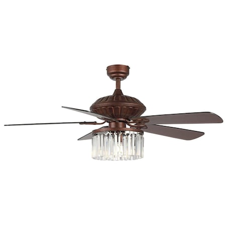 Safavieh 52 in. Laurila 3-Light Ceiling Fan, Rust CLF1025A